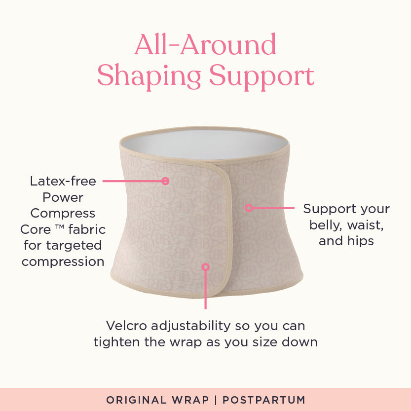 Original Postpartum Belly Wrap, Latex-Free and Uncovered