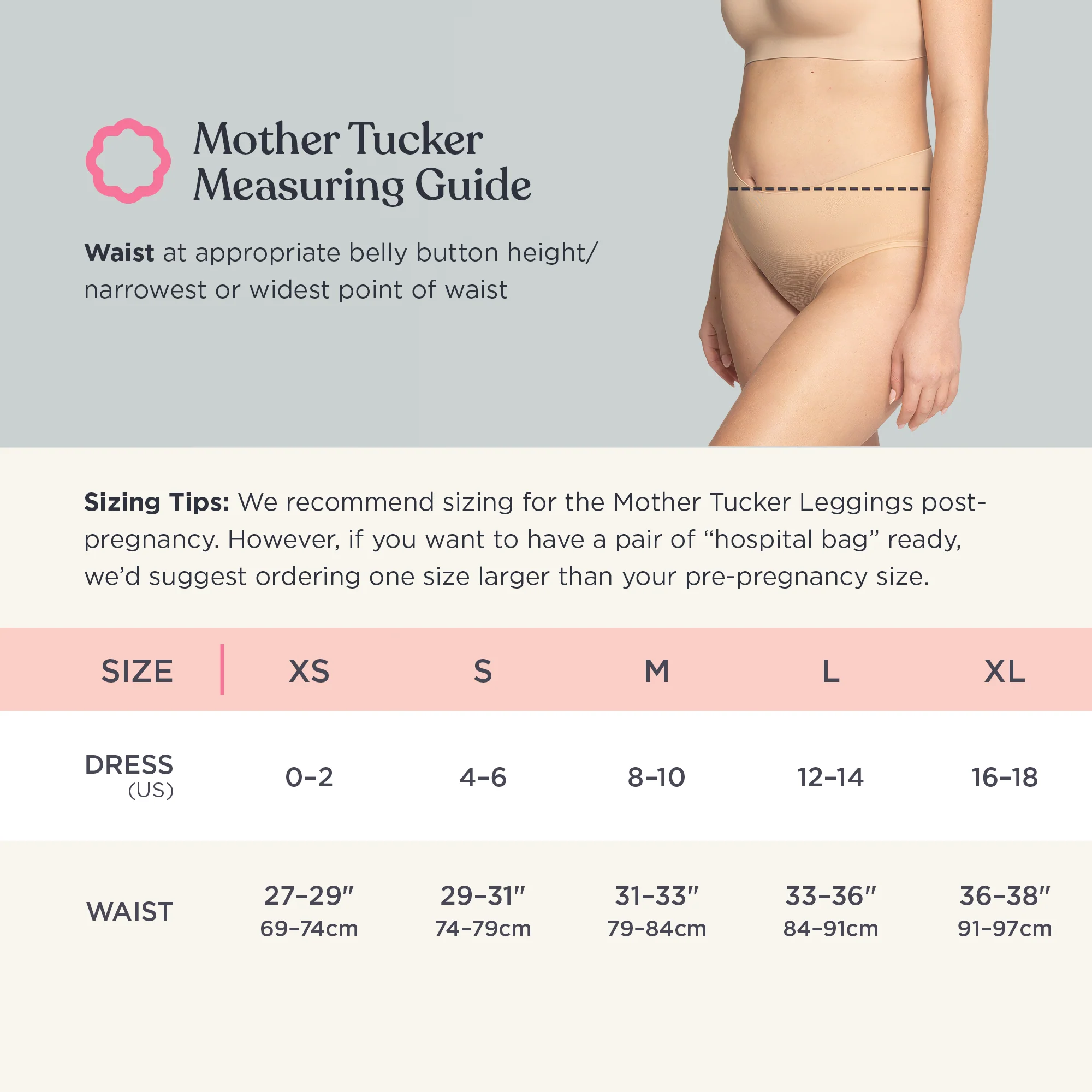Mother Tucker® 산후 압박 레깅스 — 허리부터 아래까지 매끈하게