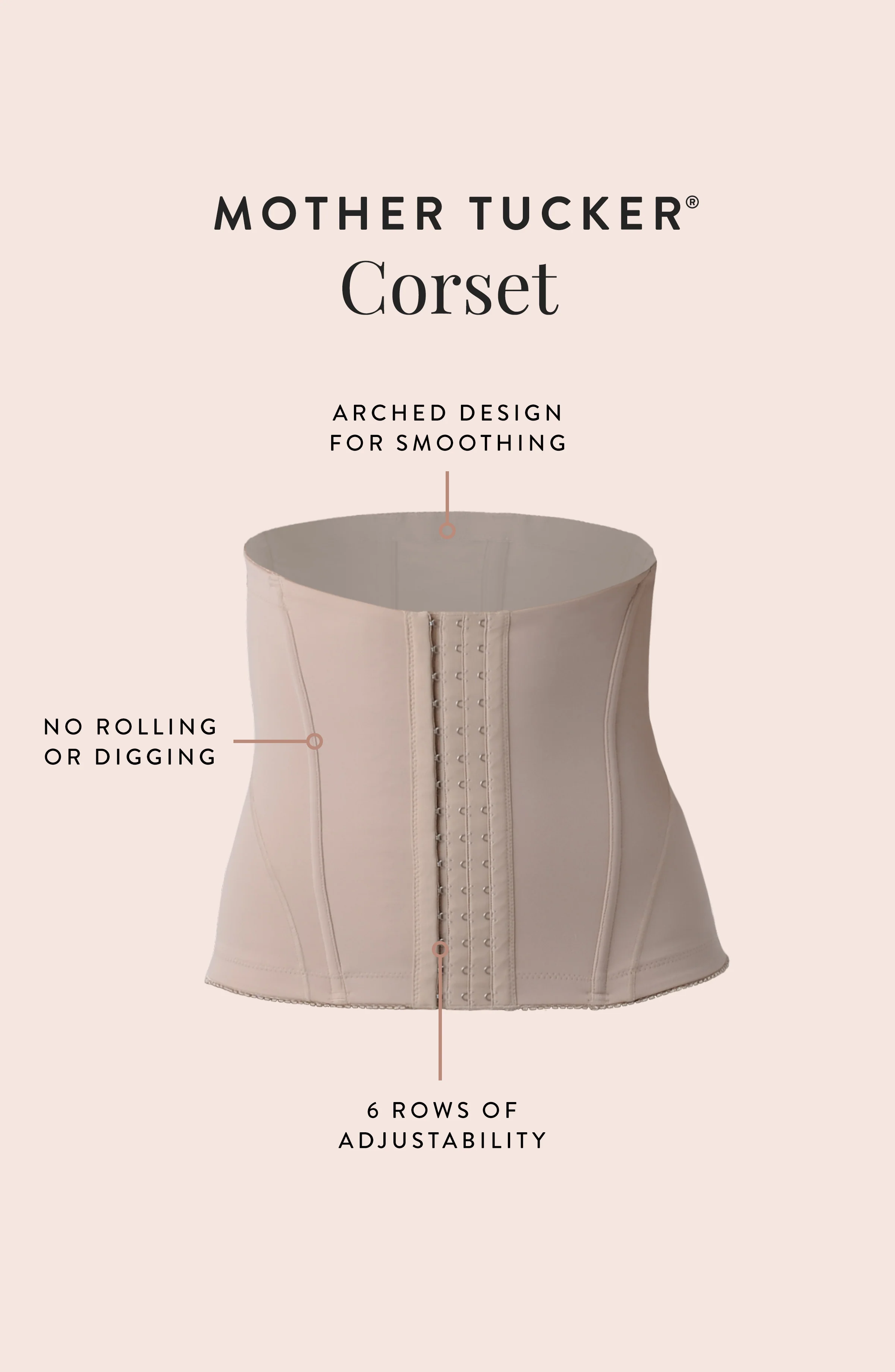 Mother Tucker® Postpartum Corset with Six-Hook Adjustable Design