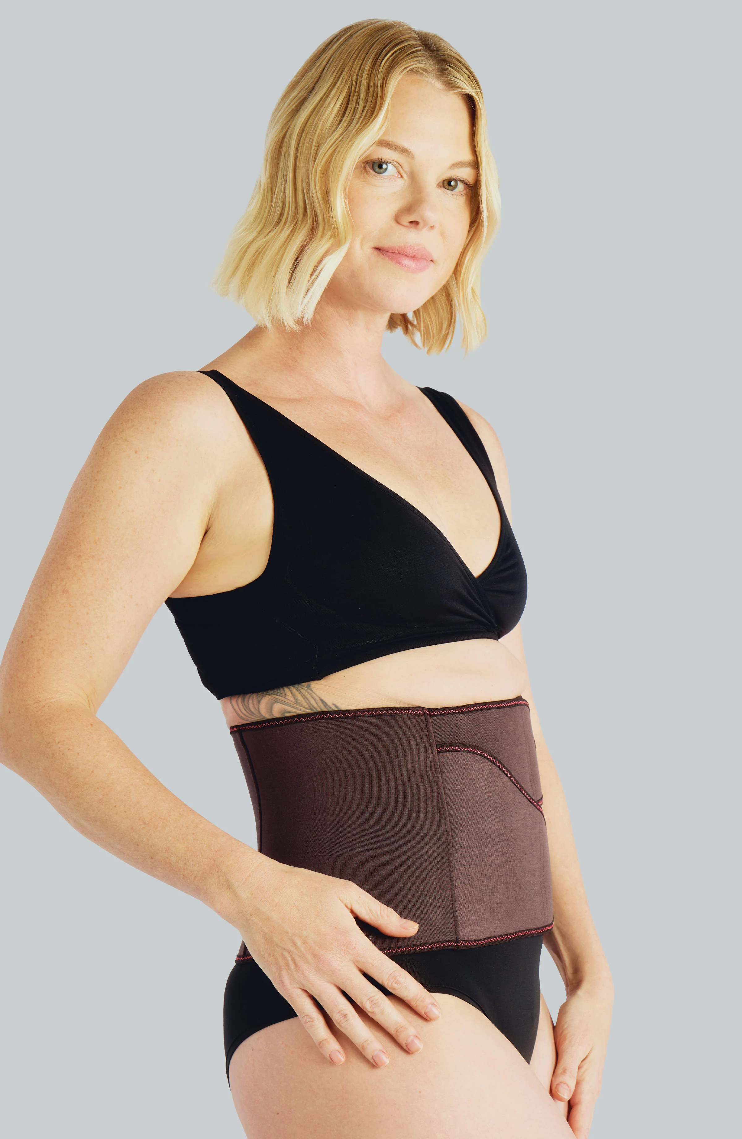 Shortie Postpartum Belly Wrap for Shorter Torsos
